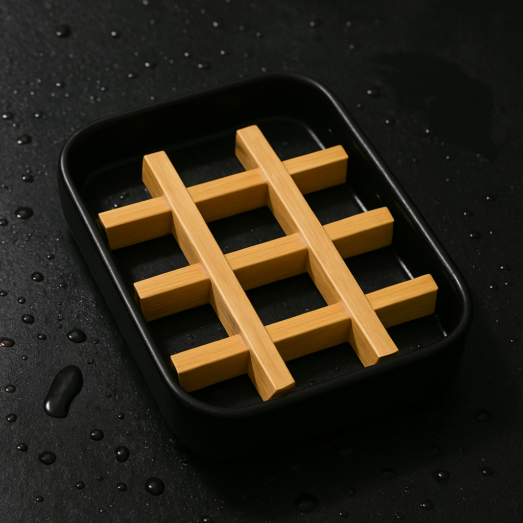 Eco-friendly Bamboo Self-Draining Soap Dish